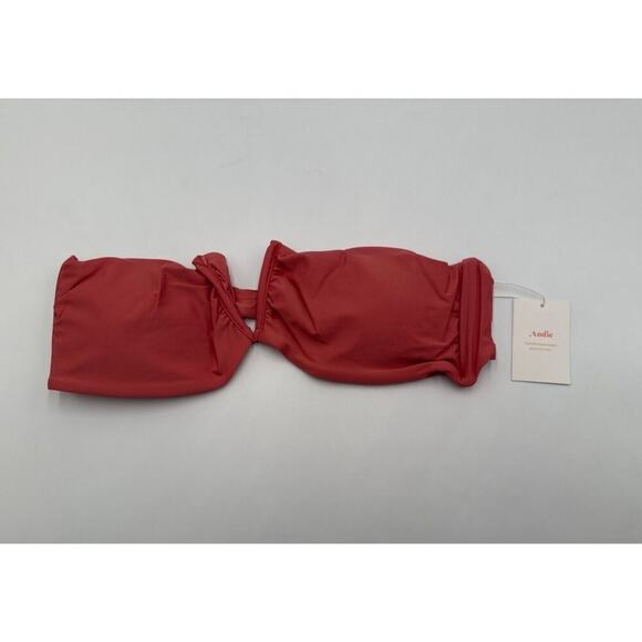 Andie Swim The Scala Bandeau Bikini Top XL NEW - Punch Pink Chic Swim - Picture 2 of 6